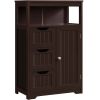 Wooden Bathroom Storage Cabinet with Open Shelving