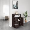 Wooden Bathroom Storage Cabinet with Open Shelving