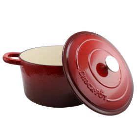 Crock Pot Artisan 7 Quart Round Cast Iron Dutch Oven in Scarlet Red