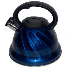 Latest Whistling Kitchen Kettle 3.4 Qt. for Electric; Ceramic; Induction; Halogen ovens Modern Chic Kitchen Style modern design Loud Whistle - 3.2L (Color: Blue)