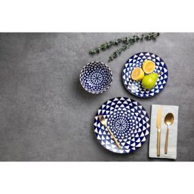 Cutlery set; 12 pieces small (Color: Blue, Material: Stoneware)